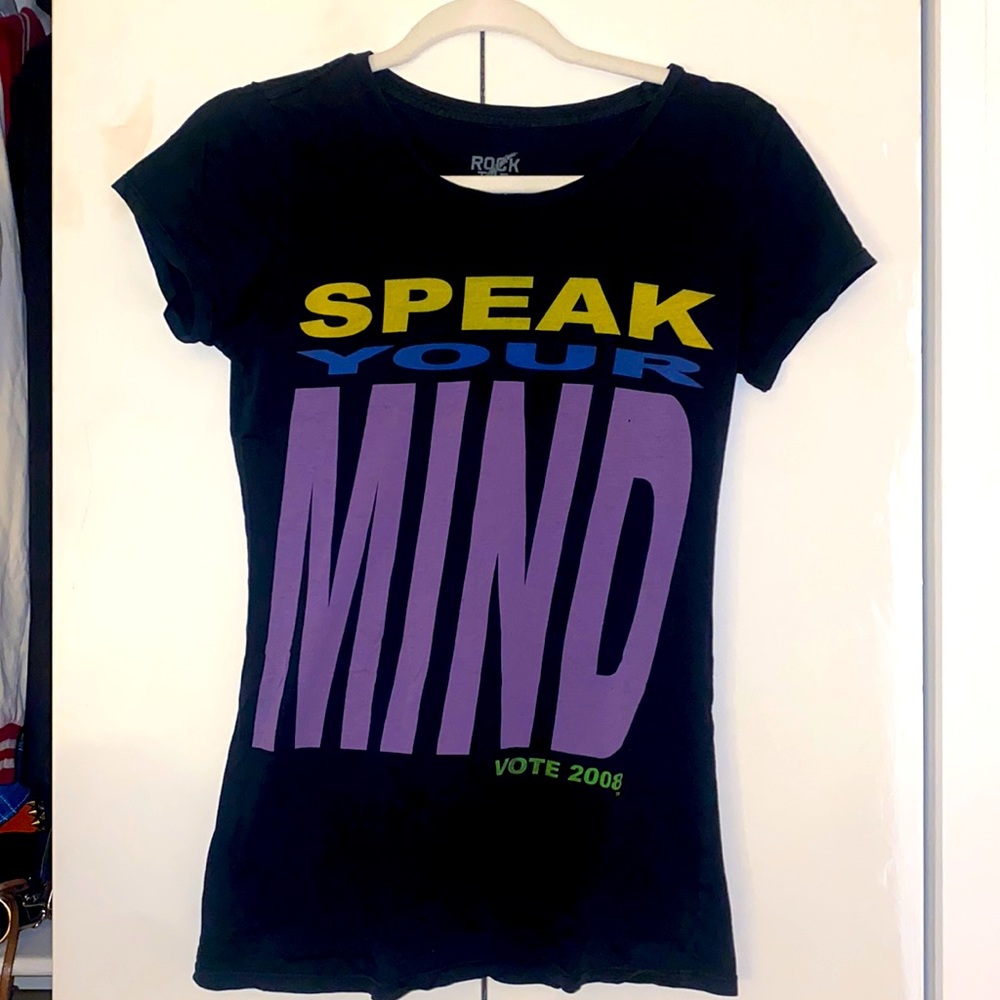 Vintage 2008 Rock the Vote Speak Your Mind Election Speak Your Mind Shirt Small